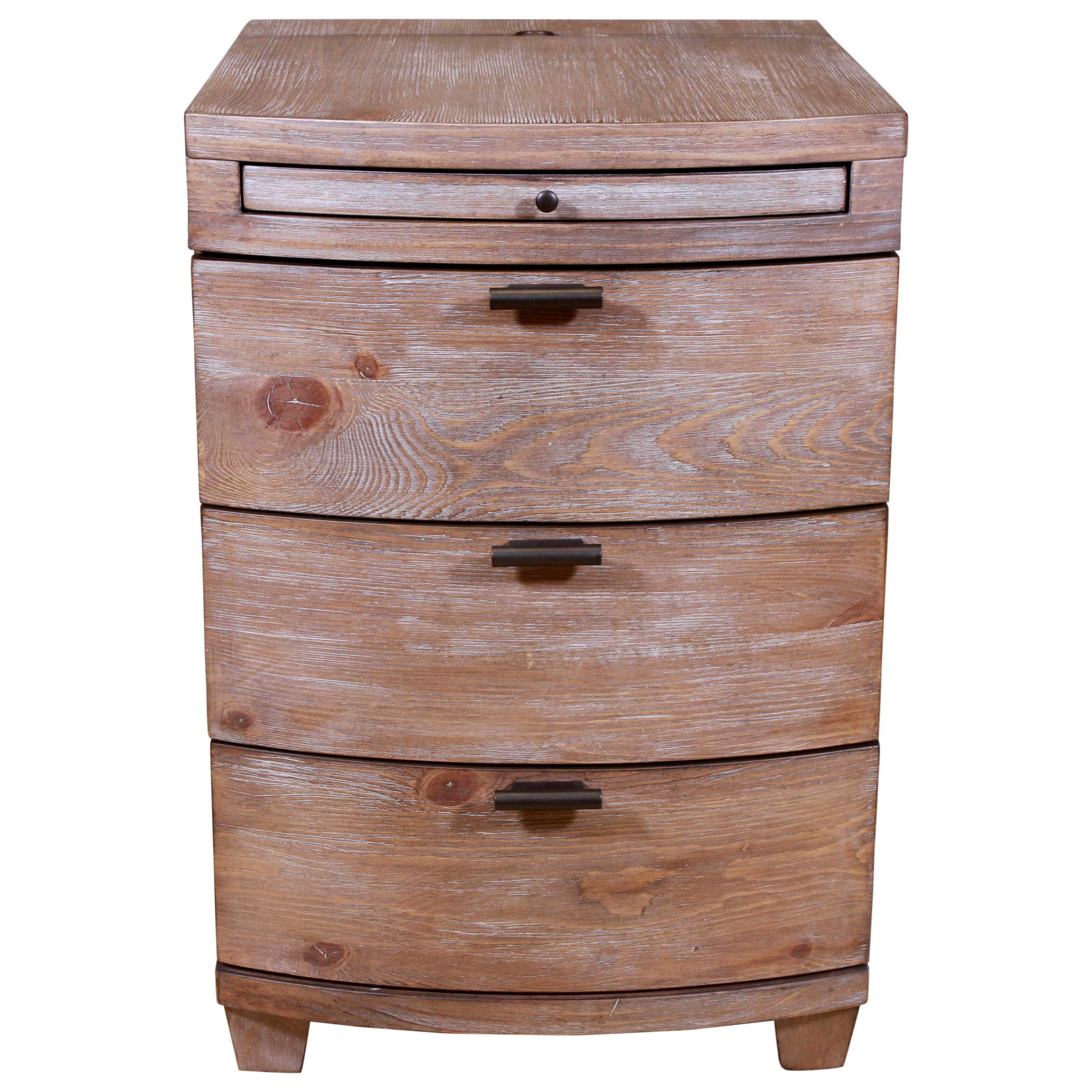 Hammary Chairsides 200025 Rustic Driftwood Bowfront Chairside Table